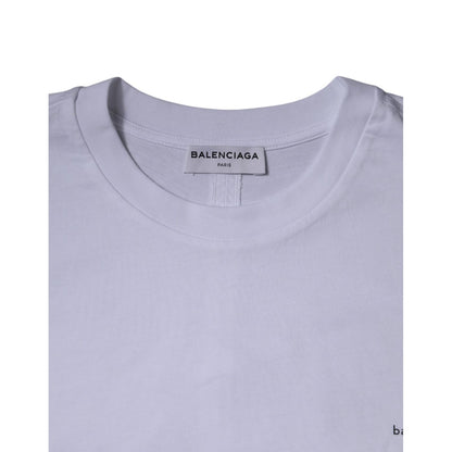 Balenciaga White Logo Cotton Jersey Crew Neck Short Sleeves T-shirt Balenciaga