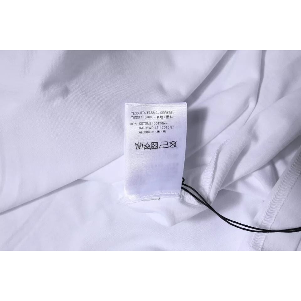 Balenciaga White Logo Cotton Jersey Crew Neck Short Sleeves T-shirt Balenciaga