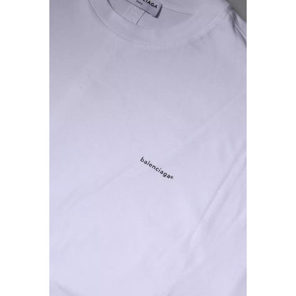 Balenciaga White Logo Cotton Jersey Crew Neck Short Sleeves T-shirt Balenciaga