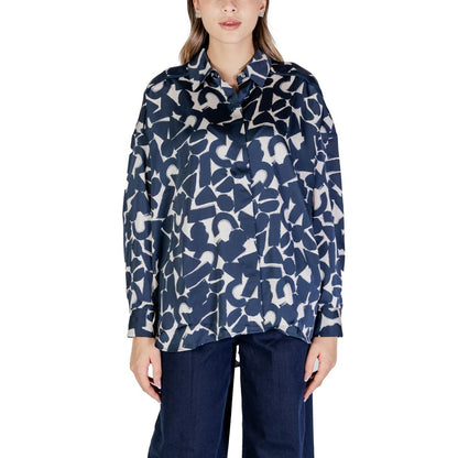 ICHI Blue Polyester Blouse ICHI
