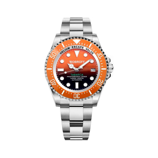 Bobroff Silver Stainless Steel Watch Bobroff Light Gray
