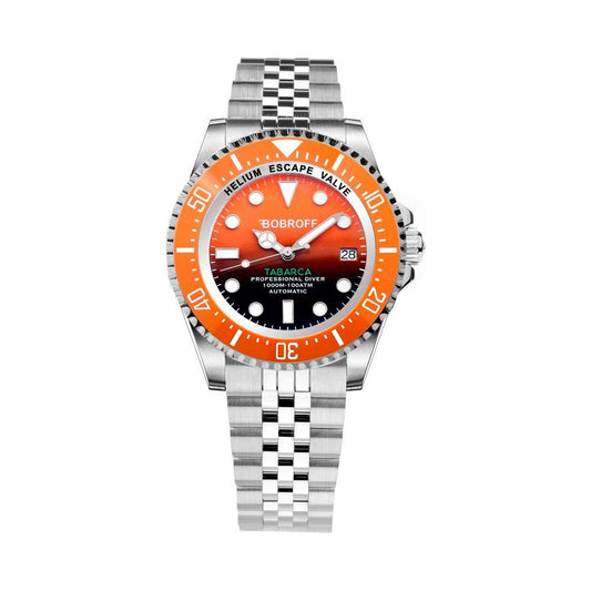 Bobroff Silver Stainless Steel Watch Bobroff Light Gray