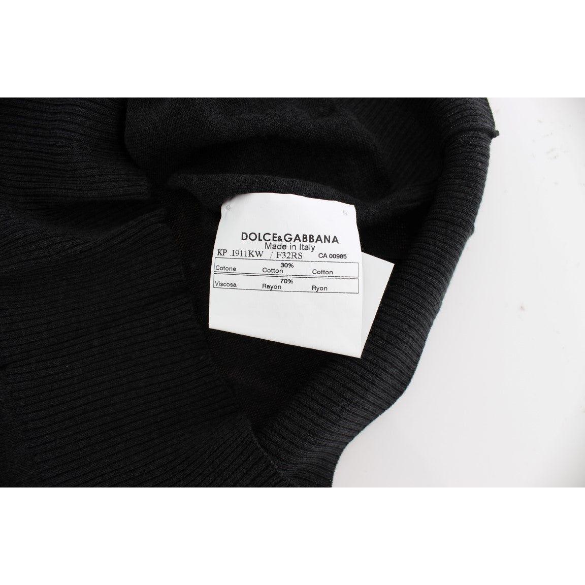 Dolce & Gabbana Black Sleeveless Crewneck Vest Pullover