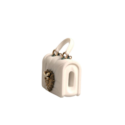 Dolce & Gabbana White Silicone Devotion Heart Cover Hand Bag Airpod Case