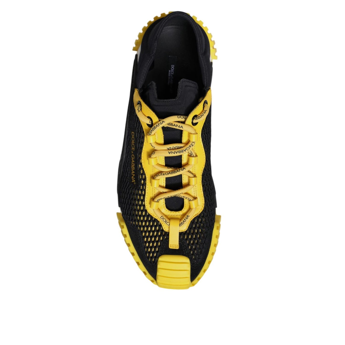 Dolce & Gabbana Black Yellow Low Top NS1 Sneakers Shoes