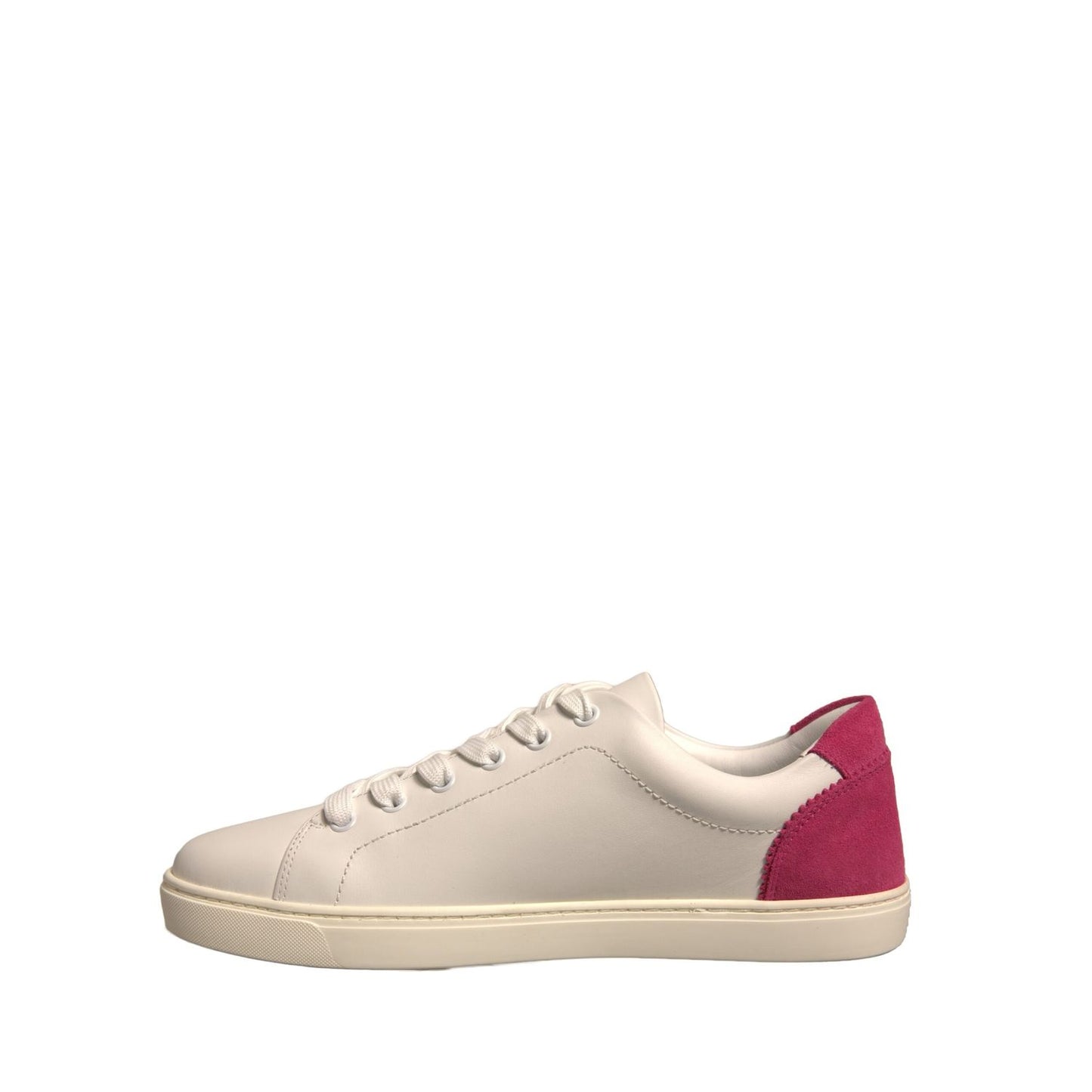 Dolce & Gabbana White Suede Leather Low Top Sneakers Shoes