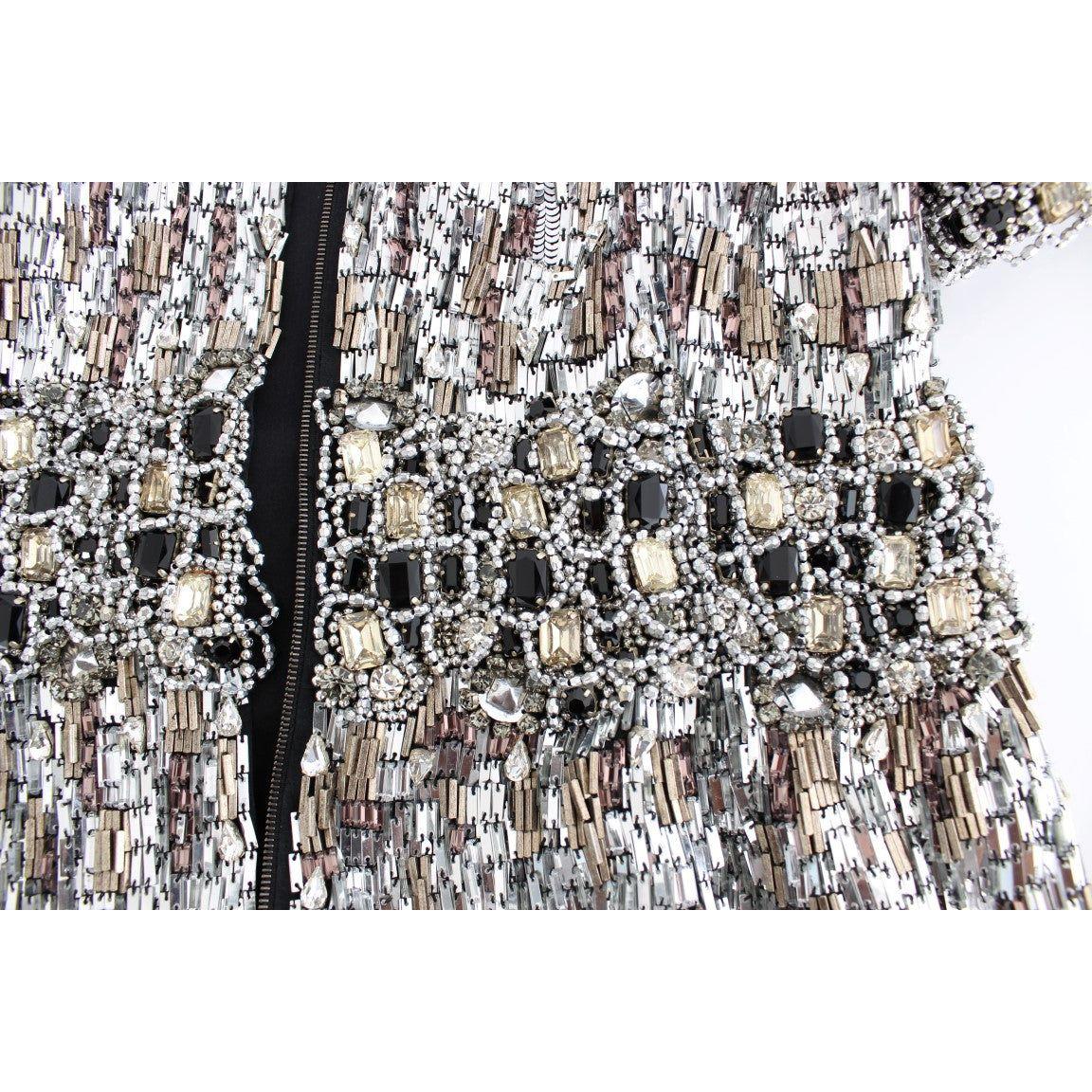 Dolce & Gabbana Silver Crystal Embellished Shift Dress Masterpiece Dolce & Gabbana