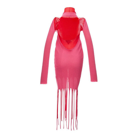 Bottega Veneta Pink Cotton Dress Bottega Veneta Pale Violet Red