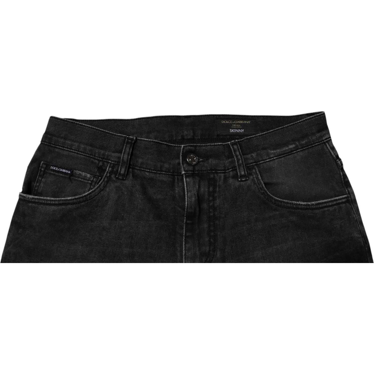 Dolce & Gabbana Black Cotton Stretch Skinny Men Denim Jeans