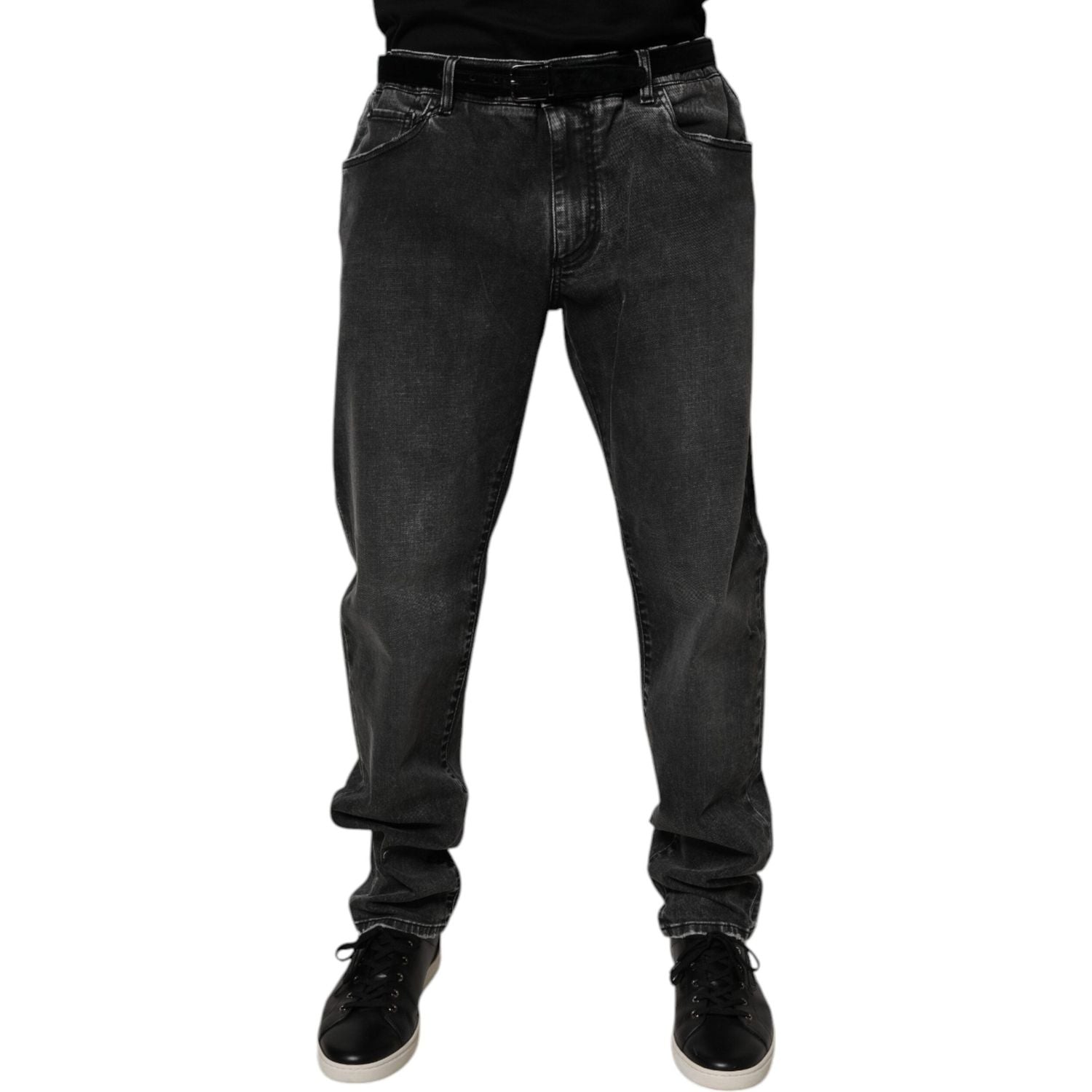 Dolce & Gabbana Black Cotton Stretch Skinny Men Denim Jeans