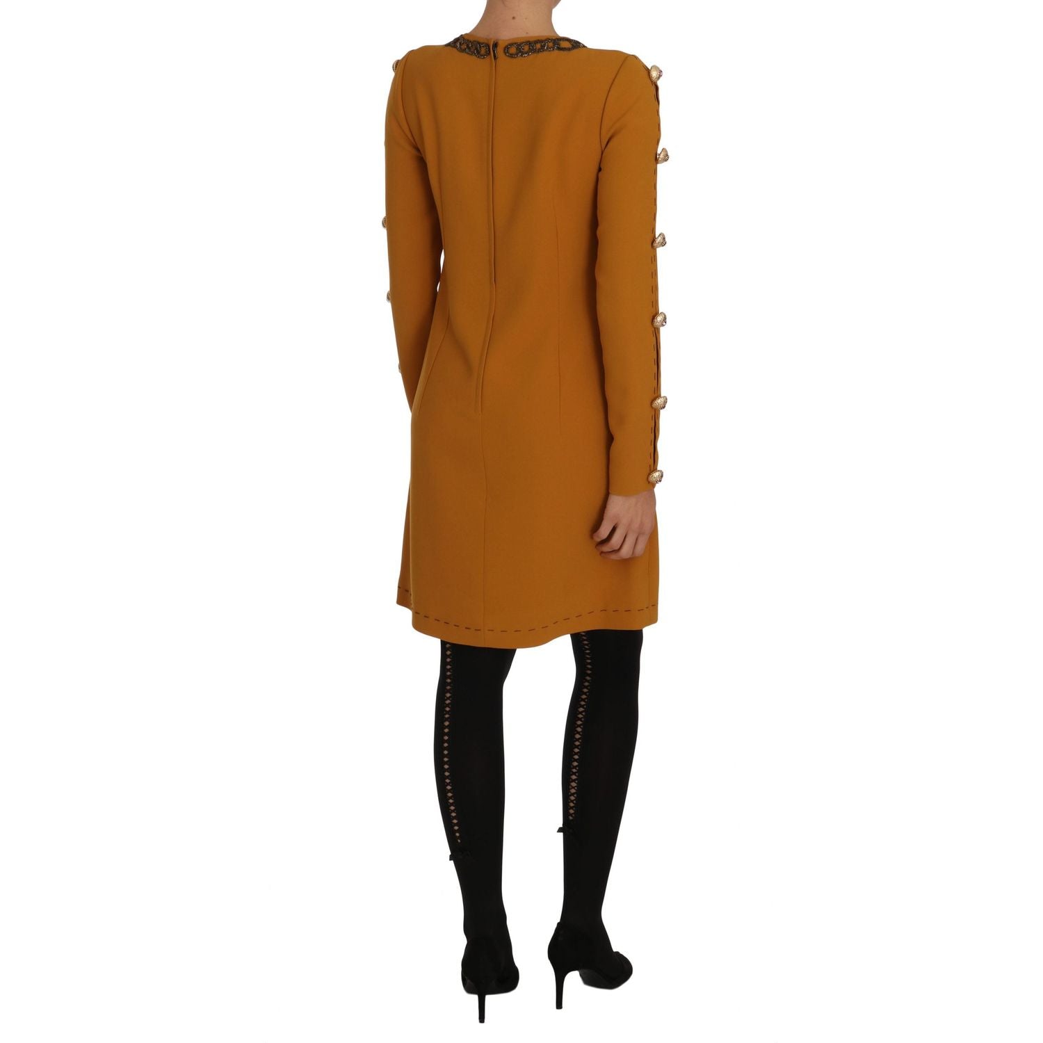 Dolce & Gabbana Brown Mini  Crystal Embellished Dress