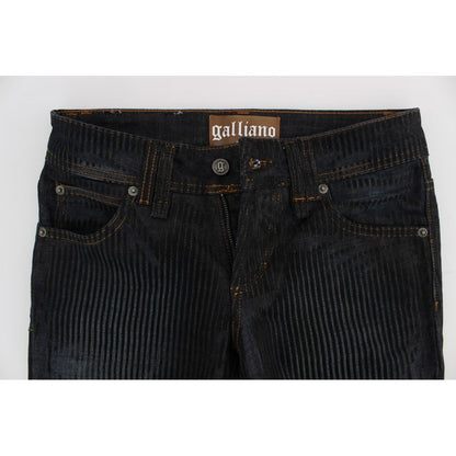 John Galliano Blue Cotton Bootcut Jeans