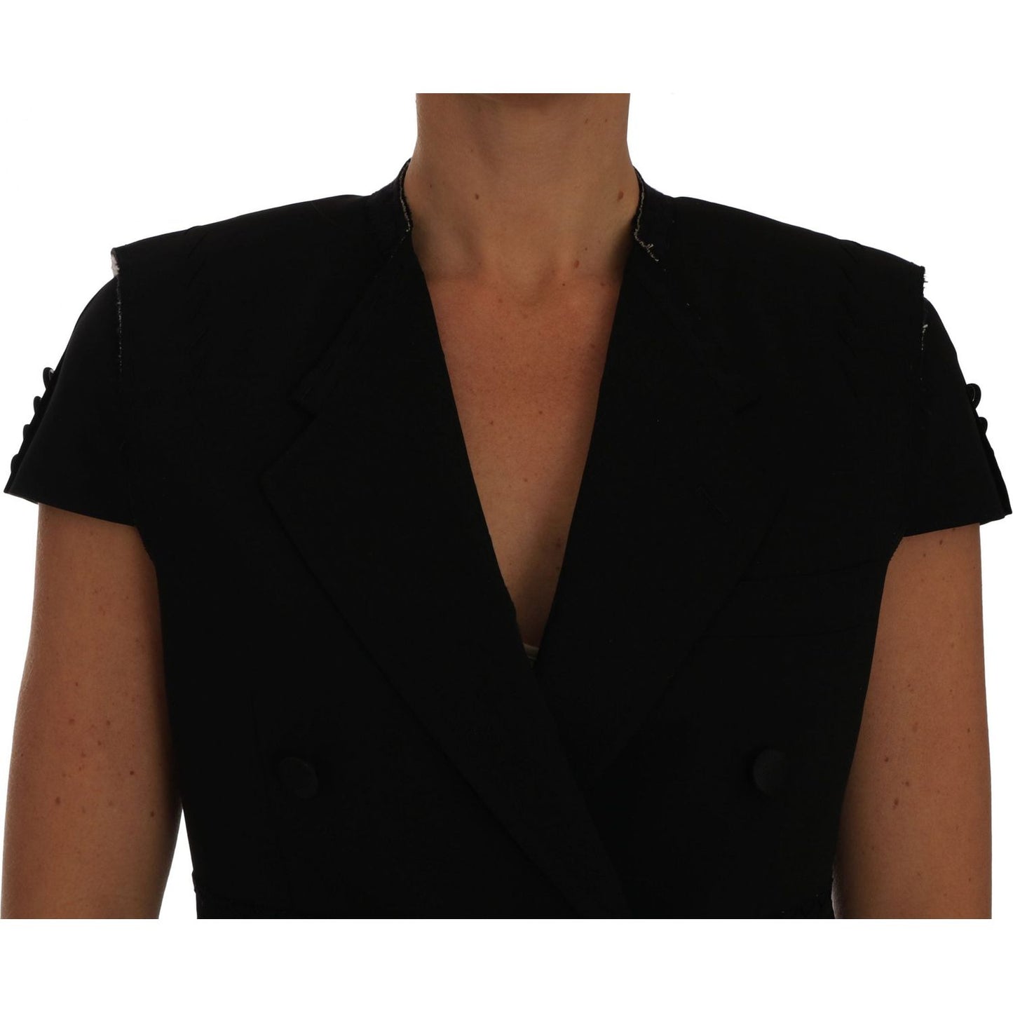 Dolce & Gabbana Chic Black Cropped Blazer Coat Coats & Jackets Dolce & Gabbana