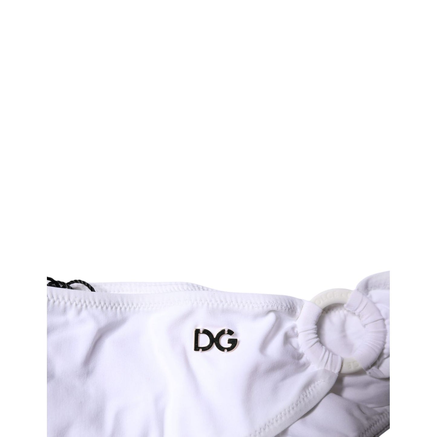 Dolce & Gabbana White Nylon Beachwear Bikini Bottom Swimwear
