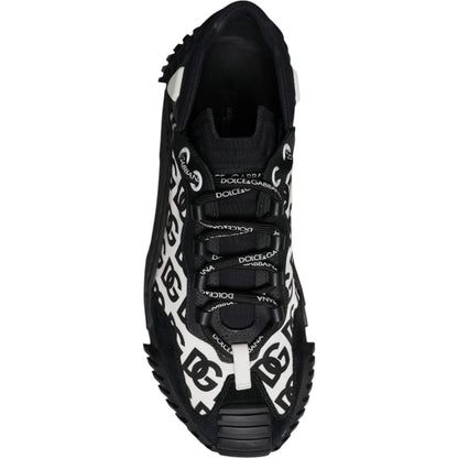 Dolce & Gabbana Black Logo Lace Up Low Top NS1 Sneakers Shoes