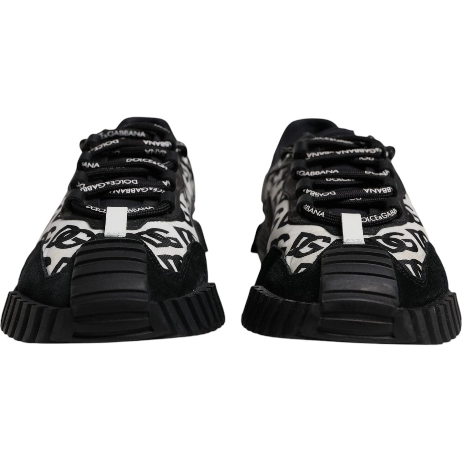 Dolce & Gabbana Black Logo Lace Up Low Top NS1 Sneakers Shoes