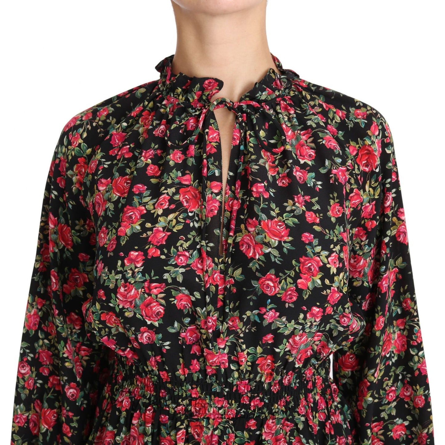 Dolce & Gabbana Elegant Black Floral Silk Shirt Dolce & Gabbana