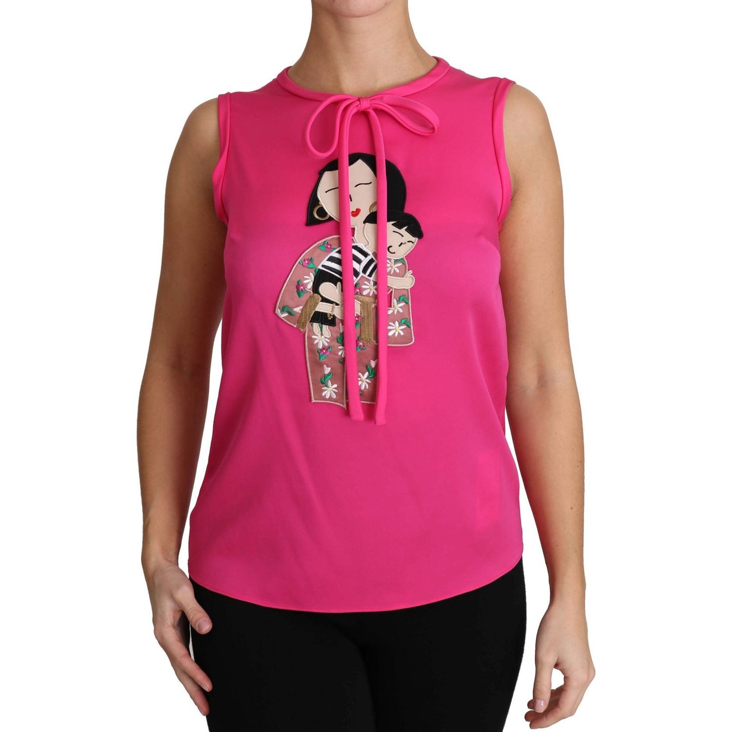 Dolce & Gabbana Elegant Pink Silk Family Tank Top Shirt Dolce & Gabbana