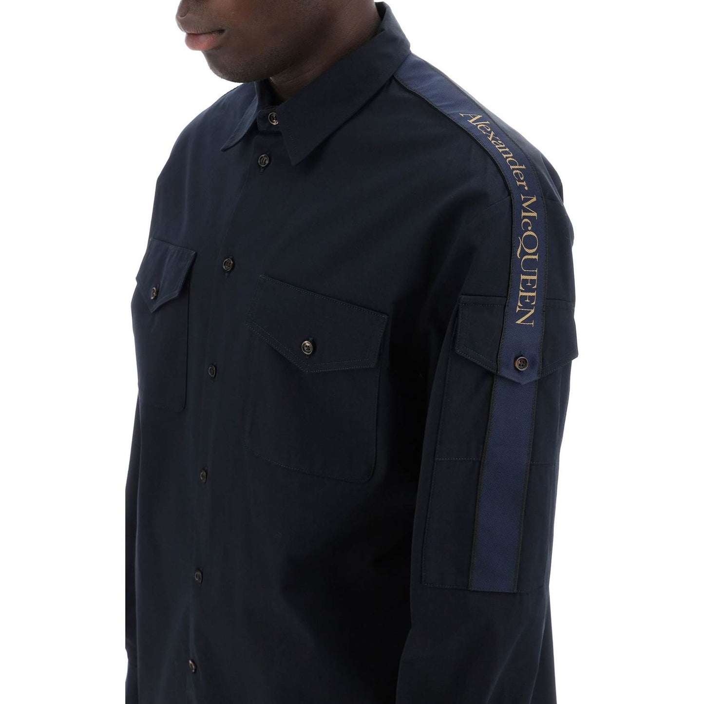 Alexander Mcqueen shirt with logo band on the sleeve Shirts Alexander Mcqueen