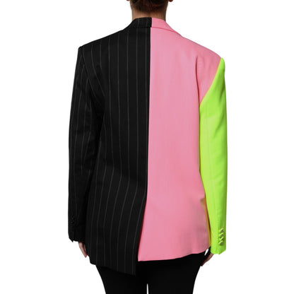 Dolce & Gabbana Multicolor Patchwork Embellished Coat Jacket 1728,67345645728,Clothing,Coats - Jackets & Coats - Clothing,Dolce & Gabbana,IT36|XXS,IT38 | XS,IT40|S,IT44 | L,Jackets & Coats - Clothing,Jackets & Coats - Women - Clothing,Material: 46% Cotton