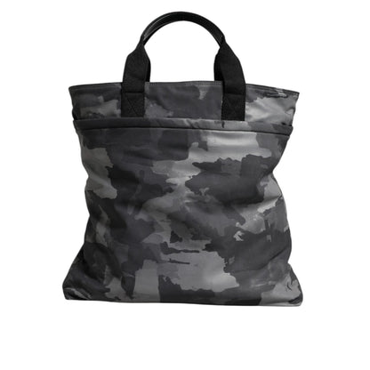 Dolce & Gabbana Black Camouflage Shoulder Strap Logo Plaque Bag