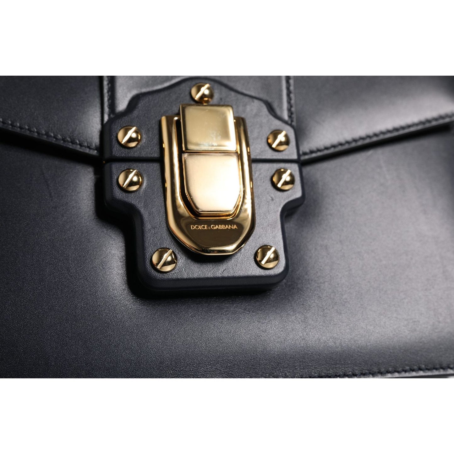 Dolce & Gabbana Black Calfskin Leather Shoulder Strap Bag