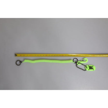 Dolce & Gabbana Green Springy Key Holder DG Logo Men's Keychain Keyring