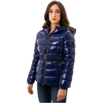 Herno Blue Polyamide Coat Herno