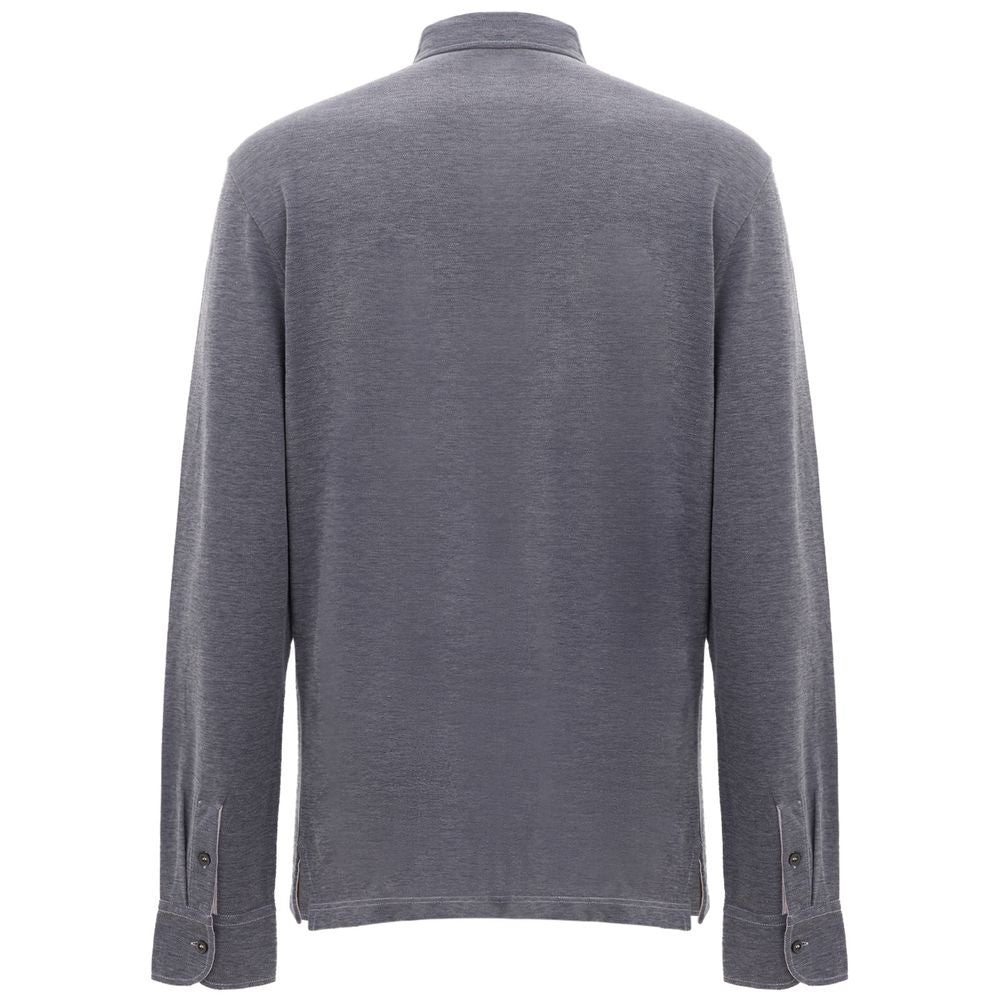 Corneliani Blue Cotton Polo Shirt Corneliani