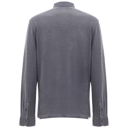 Corneliani Blue Cotton Polo Shirt Corneliani