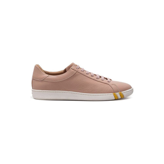 Bally Elegant Pink Cotton Leather Sneakers Bally Rosy Brown