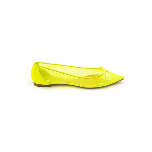 Christian Louboutin Sunshine Yellow Mesh Flat Elegance Christian Louboutin Gold