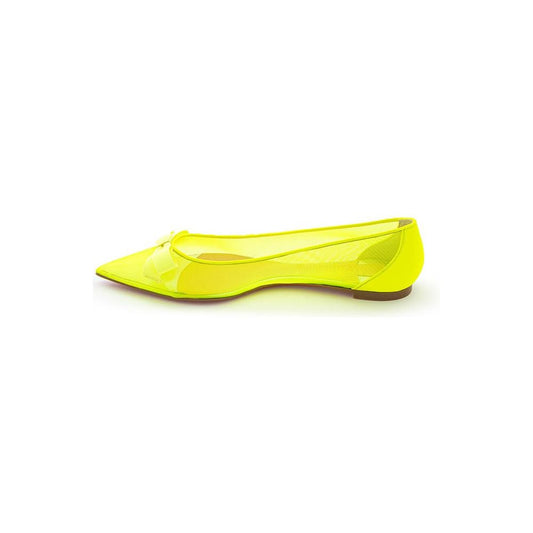 Christian Louboutin Sunshine Yellow Mesh Flat Elegance Christian Louboutin Beige