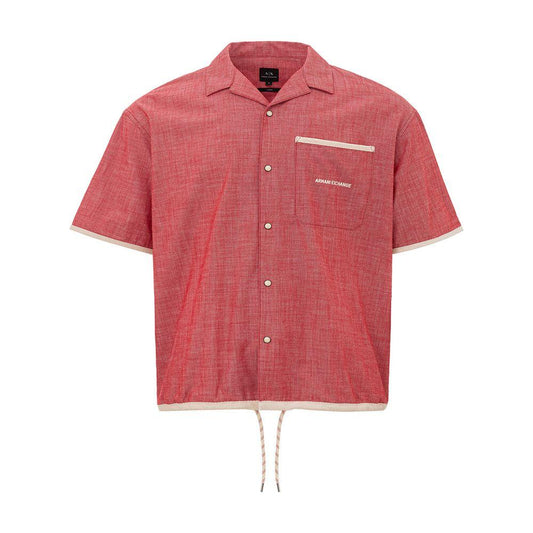 Armani Exchange Crimson Cotton Classic Men's Shirt Armani Exchange Maroon