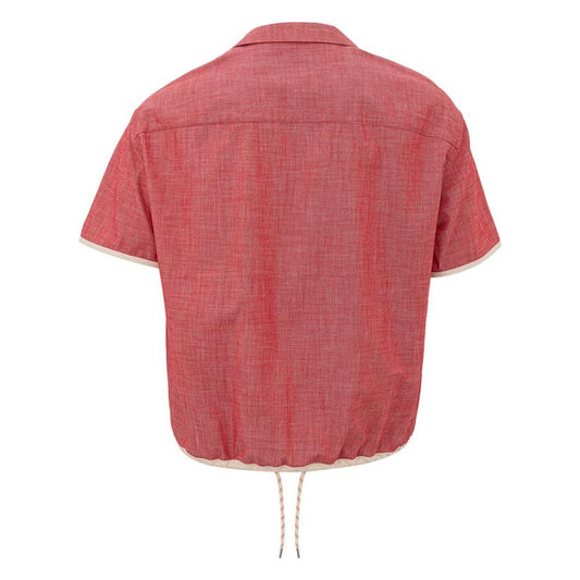 Armani Exchange Crimson Cotton Classic Men's Shirt Armani Exchange Maroon