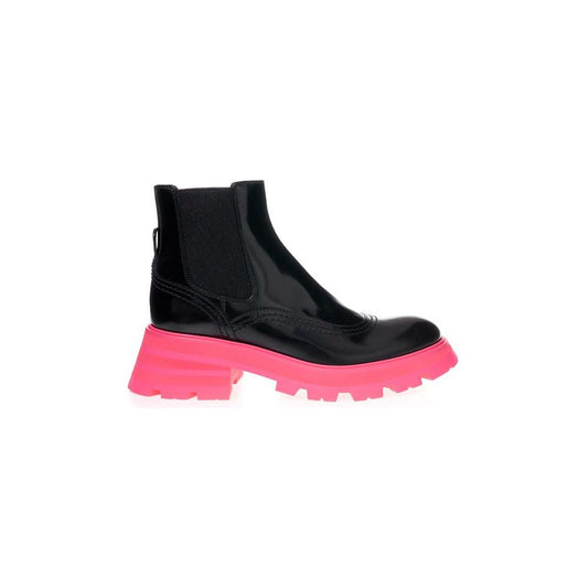 Alexander McQueen Elegant Black Leather Boots Alexander McQueen Black