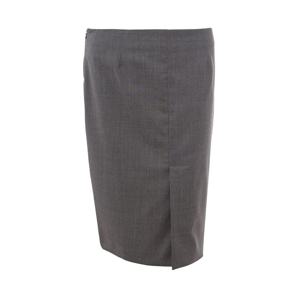 Lardini Gray Wool Midi Skirt Lardini