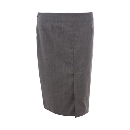 Lardini Gray Wool Midi Skirt Lardini