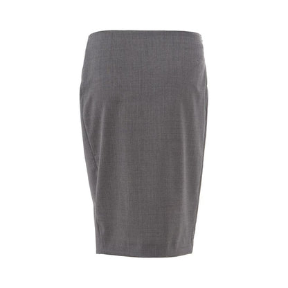 Lardini Gray Wool Midi Skirt Lardini
