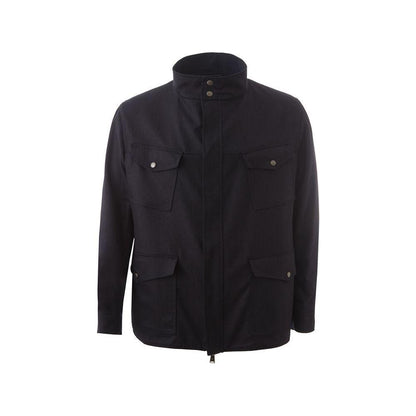 Lardini Blue Wool Coat Lardini