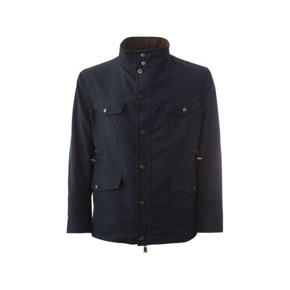 Lardini Blue Wool Coat Lardini