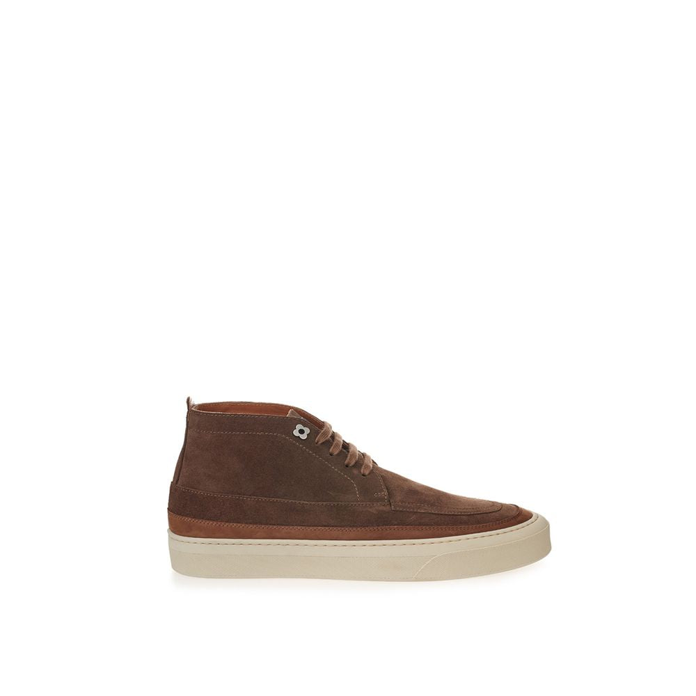 Lardini Brown Suede Leather Athletic Sneakers Lardini