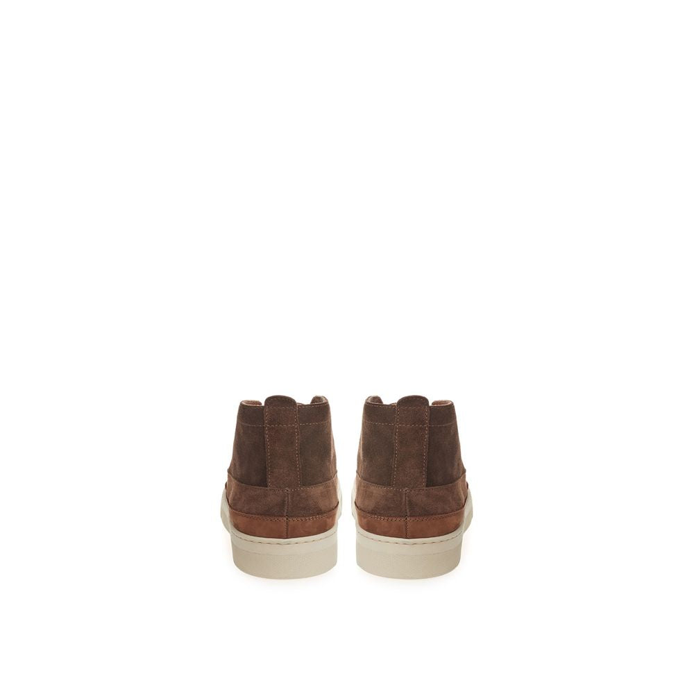 Lardini Brown Suede Leather Athletic Sneakers Lardini