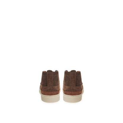 Lardini Brown Suede Leather Athletic Sneakers Lardini