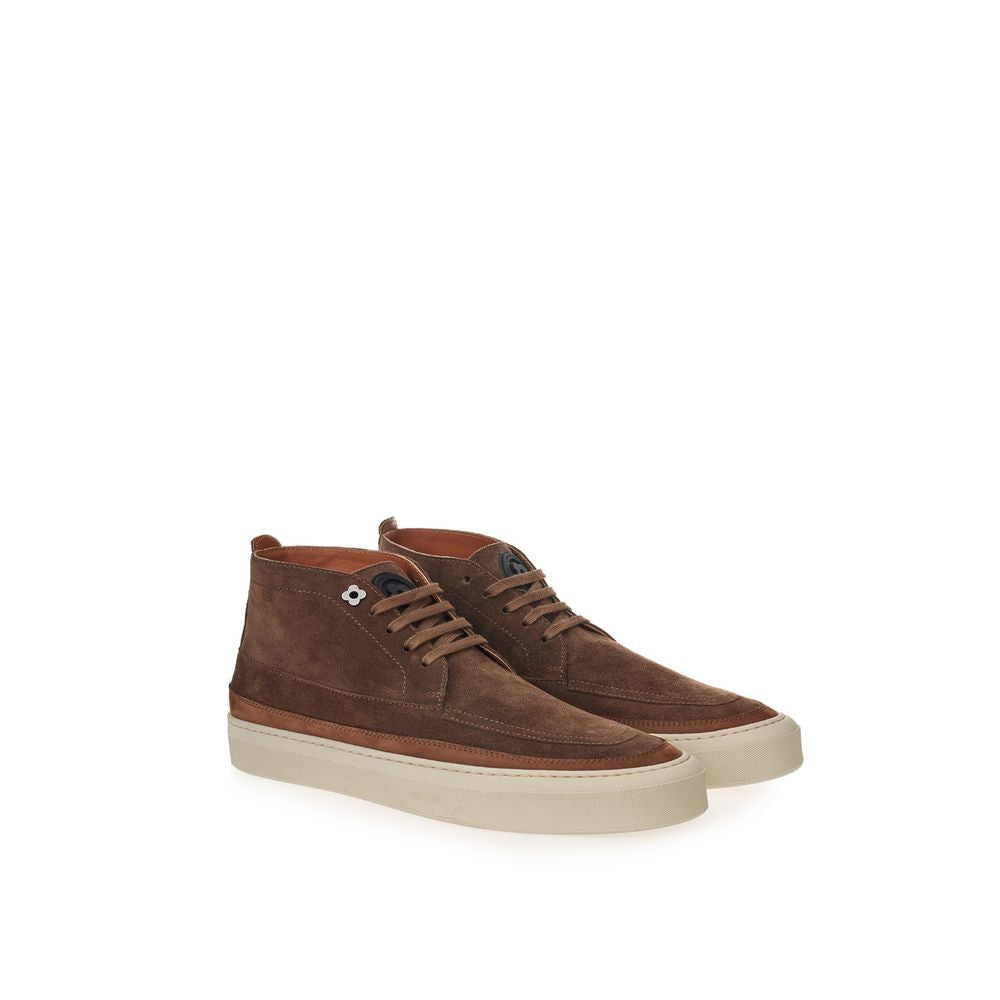 Lardini Brown Suede Leather Athletic Sneakers Lardini
