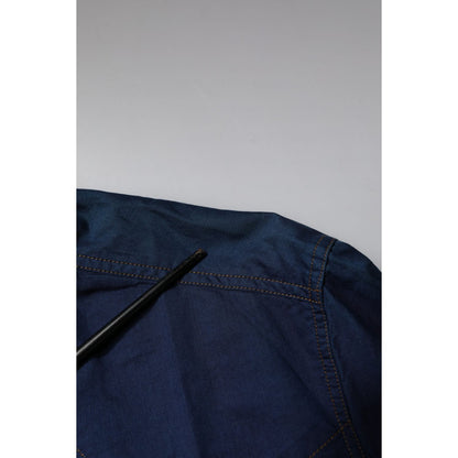 Dolce & Gabbana Dark Blue Cotton GOLD Dress Formal Shirt