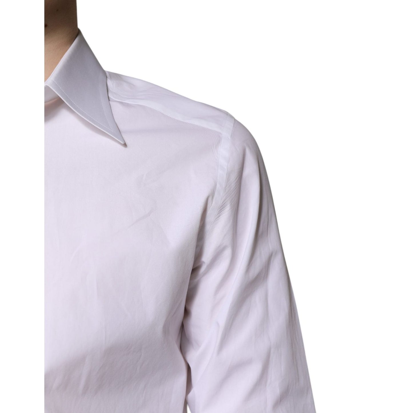 Dolce & Gabbana White Cotton GOLD Dress Formal Shirt