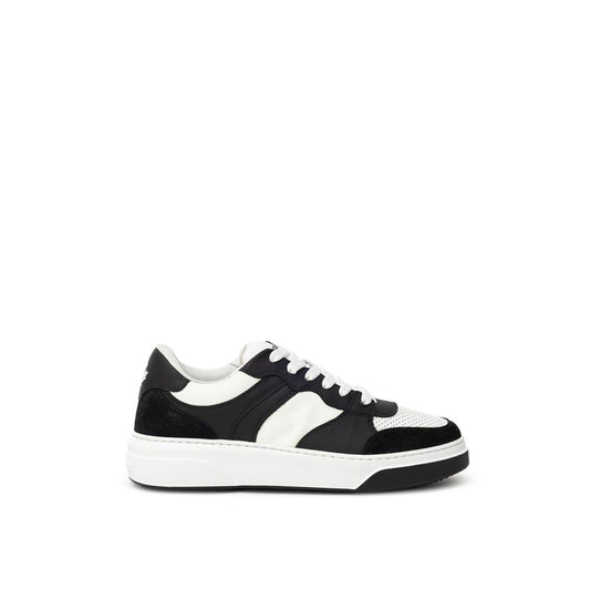 Dsquared² Black And White Leather Athletic Sneakers Dsquared²