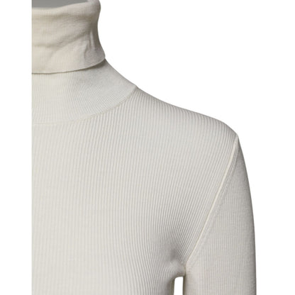 Dolce & Gabbana Cream Long Sleeves Turtleneck Slim Sweater