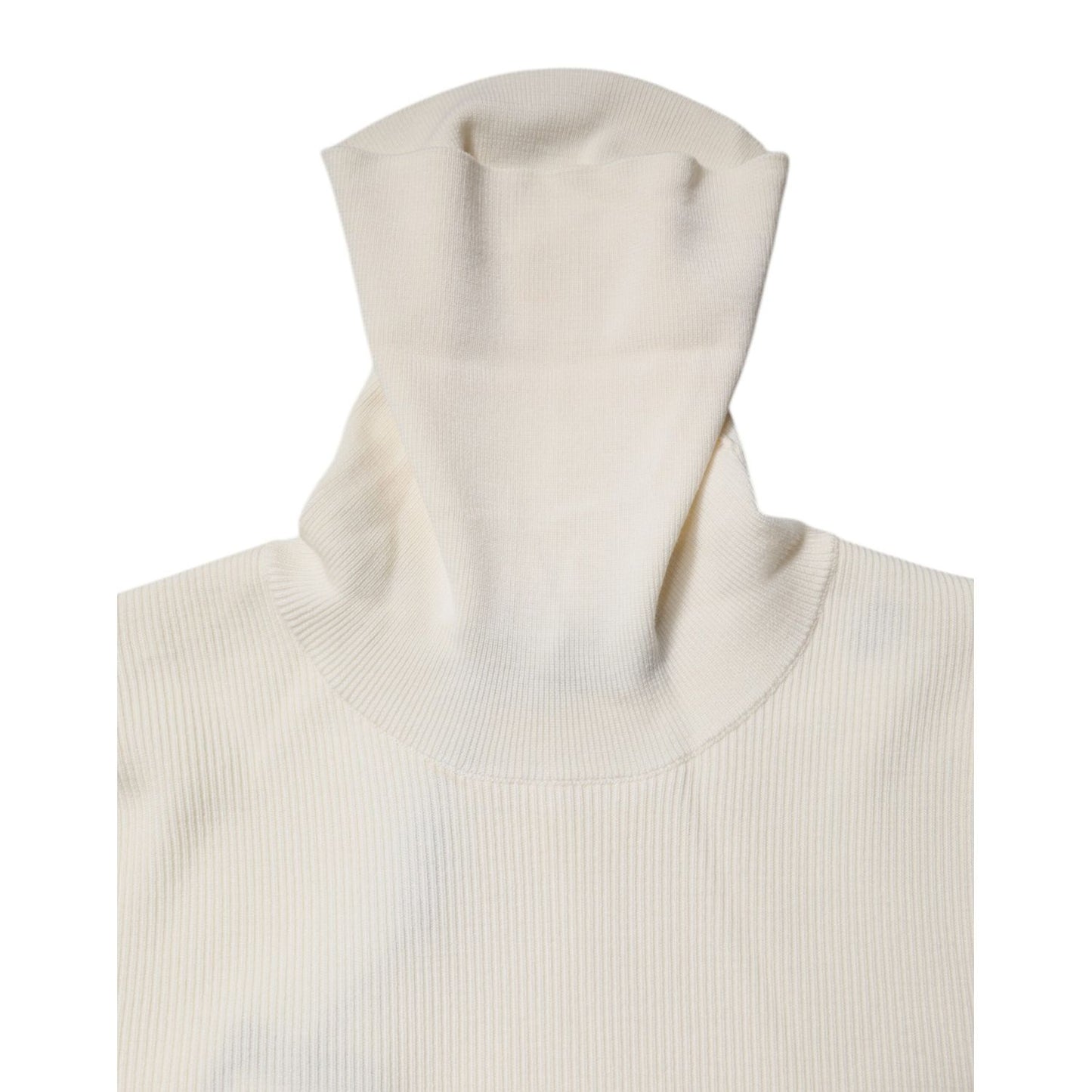 Dolce & Gabbana Cream Long Sleeves Turtleneck Slim Sweater